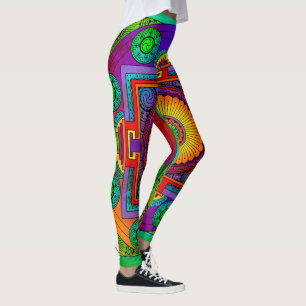 Leggings yantra la gran rueda violeta verde