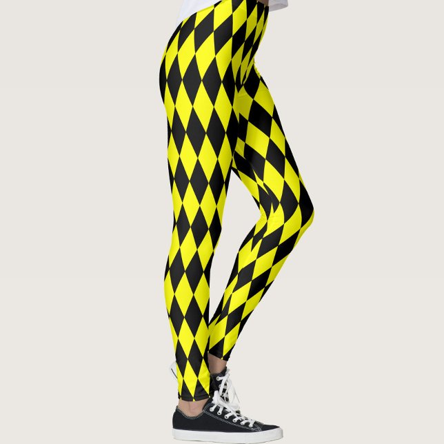 Leggings Yellow Black Harlequin Diamonds Checkers Design  (Subido por el creador)