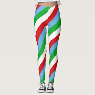 Leggings Yibuti Colores de bandera nacionales en diagonal r