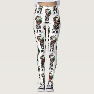Leggings yo black santa