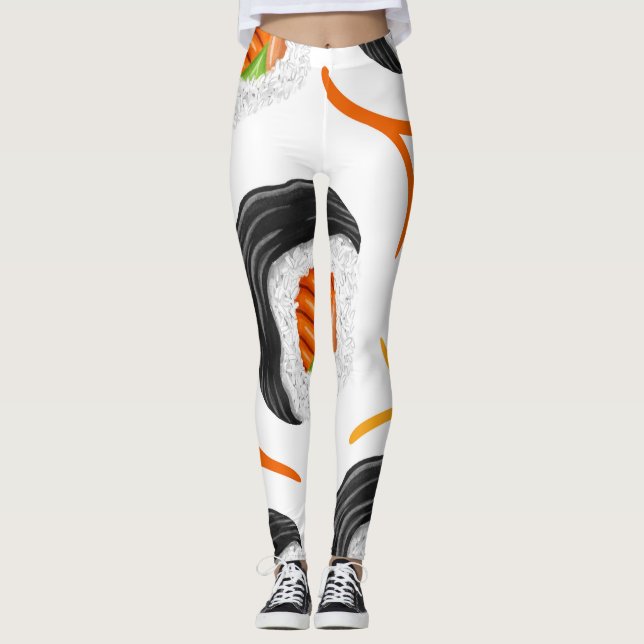 Leggings Yoga atlético de sushi Roll (Anverso)