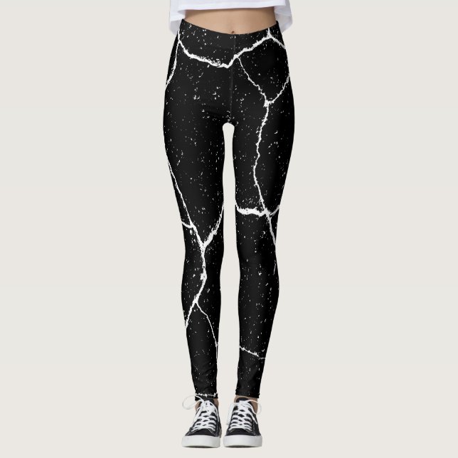 Leggings Yoga blanco negro moderno (Anverso)