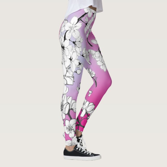 Leggings Yoga de flores de cerezo | Ajuste delgado | Sakura (Derecha)