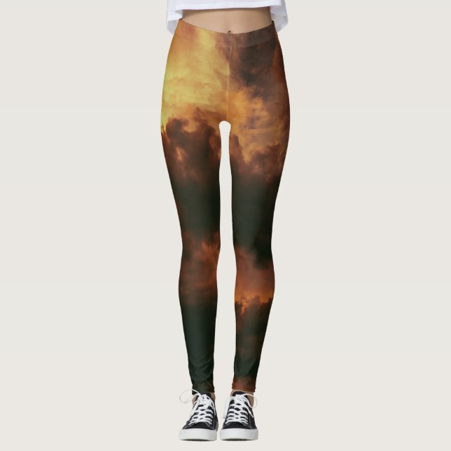 Leggings Yoga del cielo dorado (Anverso)