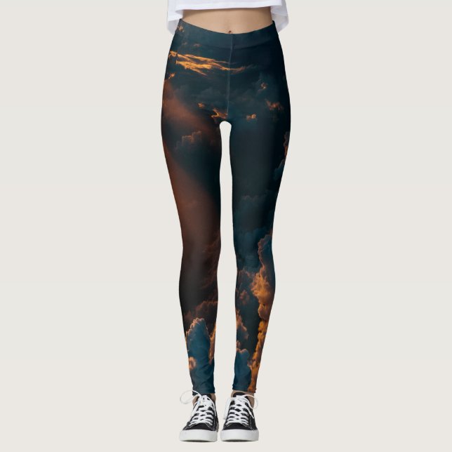 Leggings Yoga del cielo dorado (Anverso)