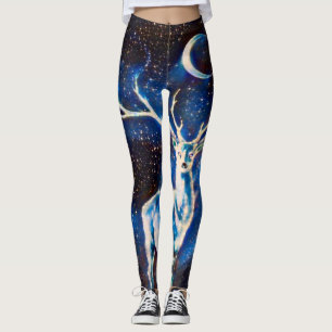 Leggings Yoga extranjera de los ciervos del espacio
