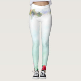 Leggings Yoga Hosen - weiss-mint