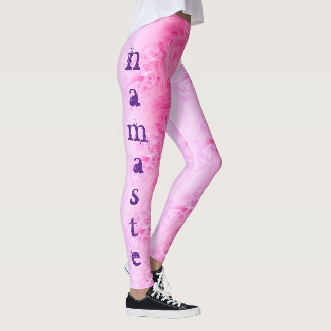 Leggings Yoga Namaste Moda rosa morada plantilla moderna (Derecha)
