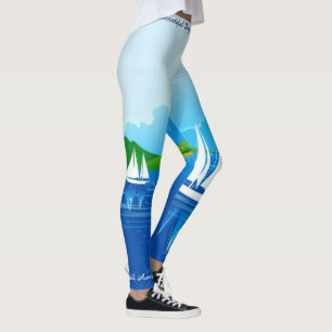 Leggings Yoga Pants Lake Boats