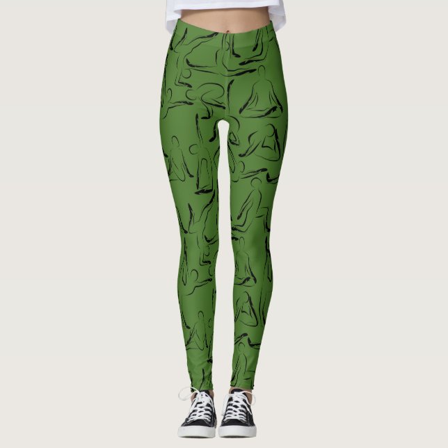 Leggings Yoga poses pattern | Yoga seamless pattern 10 (Anverso)