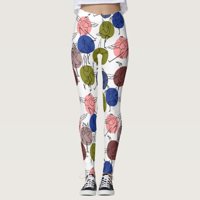 Leggings Yoga poses pattern | Yoga seamless pattern 34 (Anverso)