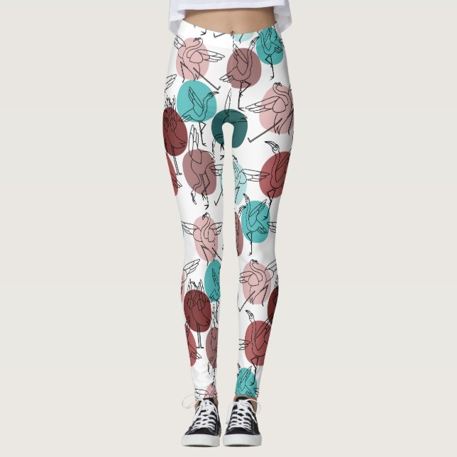 Leggings Yoga poses pattern | Yoga seamless pattern 41 (Anverso)