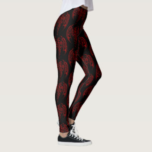 Leggings Yoga roja de los dragones