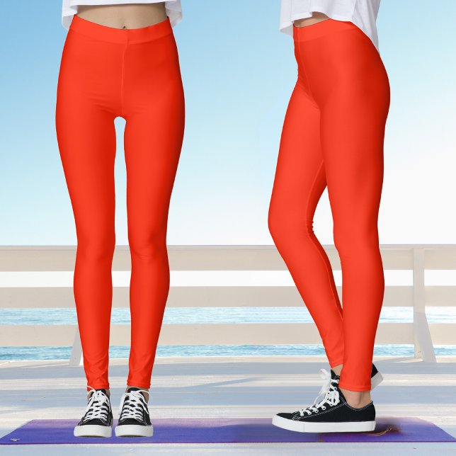 Leggings Yoga rojo negrita (Front And Side)