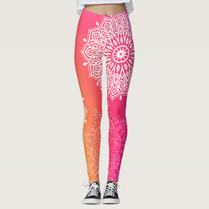 Leggings YOGA rosa y amarillo Mandala