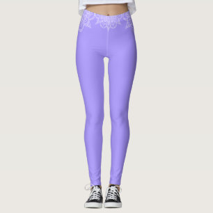 Leggings Yoga Violet and White Lace Mandala