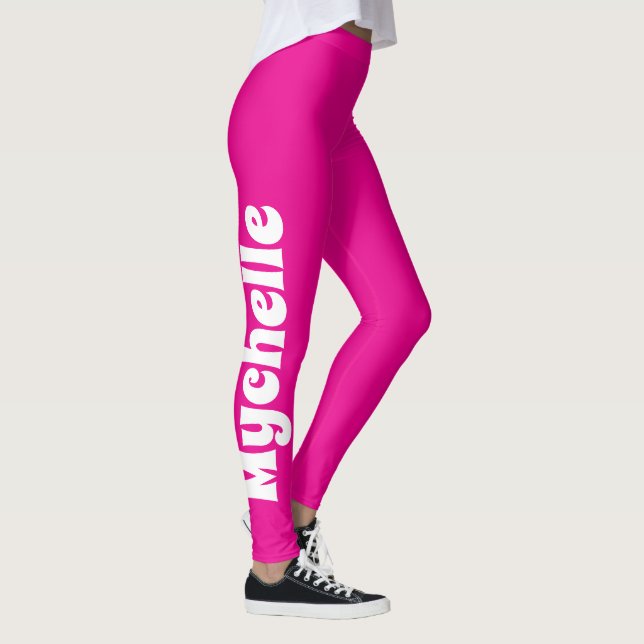 Leggings Yoga y pilates personalizados rosados y retro (Derecha)
