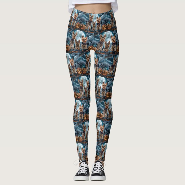 Leggings Yorkshire Terrier Halloween Espeluznante (Anverso)