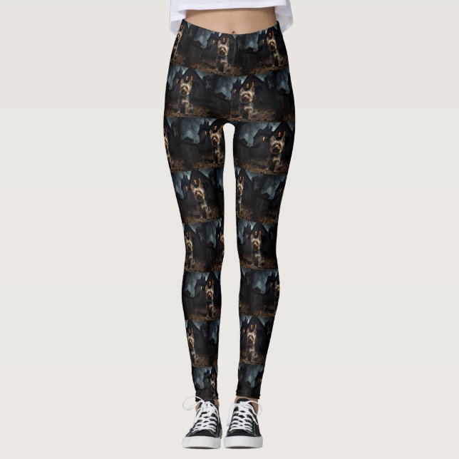 Leggings Yorkshire Terrier Halloween Scary (Anverso)