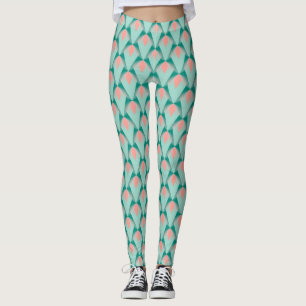 Leggings Yukka Rosa Y Patrón Art Déco Verde