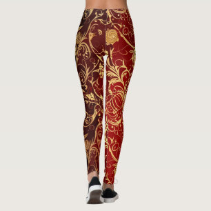 Leggings Yuletide Opulence: Hilos de oro de Navidades