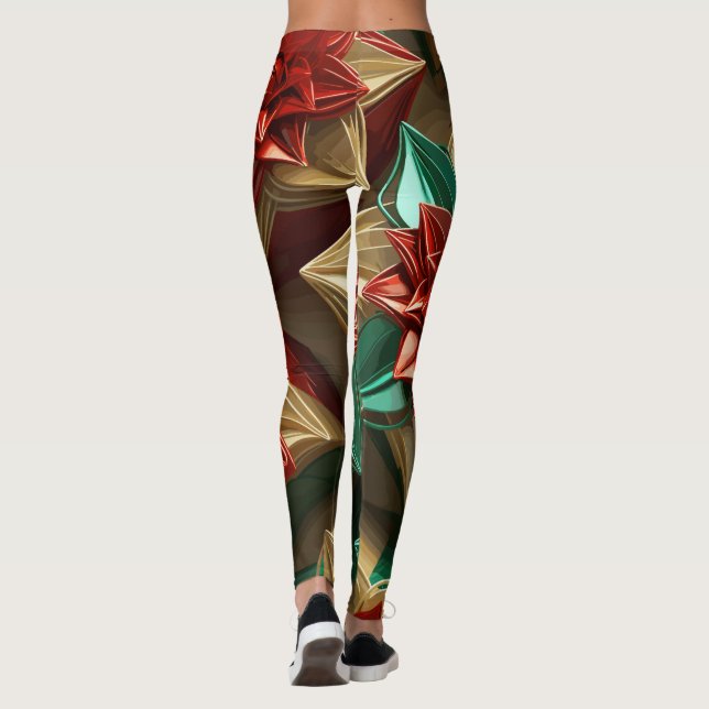 Leggings Yuletide Opulence: Hilos de oro de Navidades (Reverso)