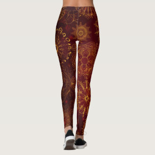 Leggings Yuletide Opulence: Hilos de oro de Navidades