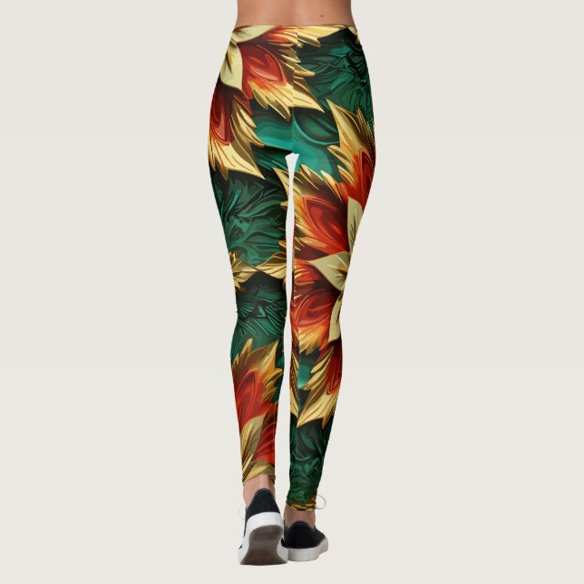 Leggings Yuletide Opulence: Hilos de oro de Navidades (Reverso)