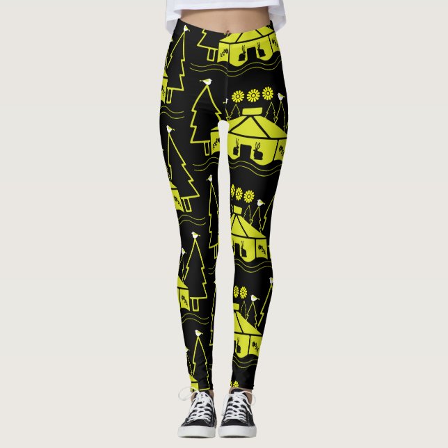 Leggings Yurta viviendo en la naturaleza (Anverso)
