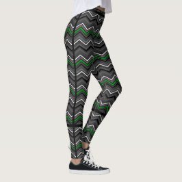 Leggings Zag Zig Verde con tiras negras...C Diff