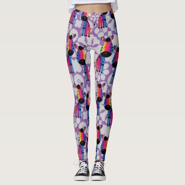 Leggings Zebra arcoiris (Anverso)