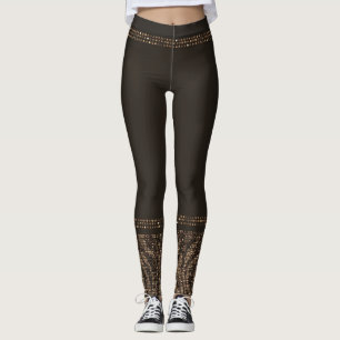 Leggings Zebra dorada marrón Animales salvajes Imprimir Gla