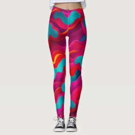 Leggings Zebra Strides ondas Patrón Arcoiris de la Marina R