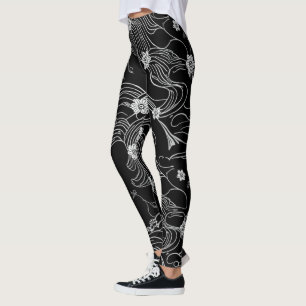 Leggings Zen Ink Flow Negro y Blanco