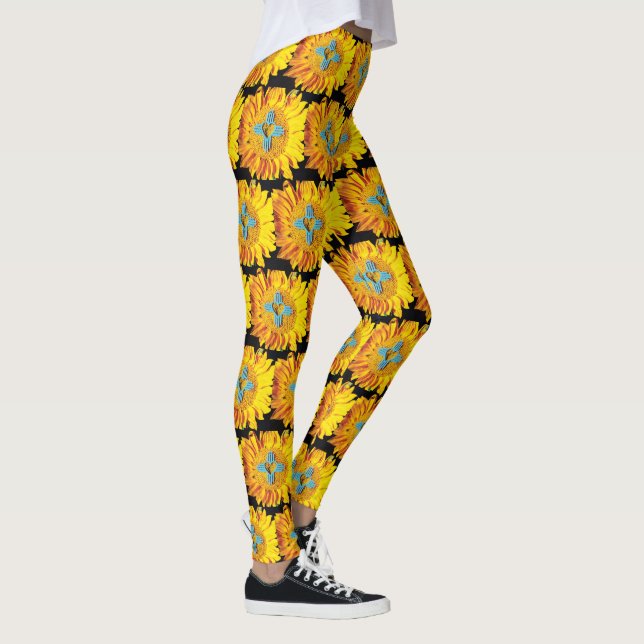 Leggings Zia Sun Sunflower Sunshine Amarillo Nuevo México C (Derecha)