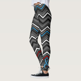 Leggings Zig Zag azul/rojo... Diabetes
