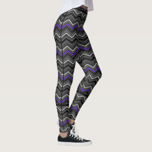 Leggings Zig Zag morado con franjas negras... Epilepsia