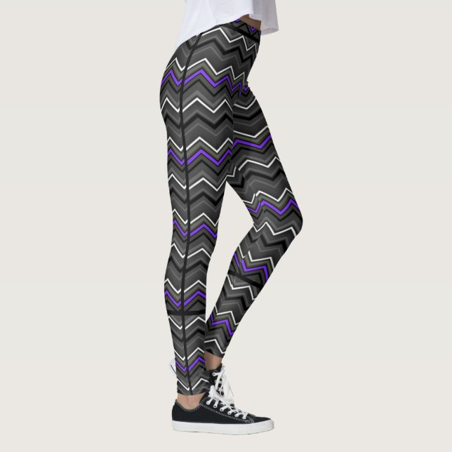 Leggings Zig Zag morado con franjas negras... Epilepsia (Derecha)