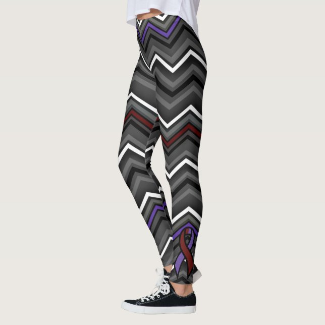 Leggings Zig Zag morado/marrón... Aracnoiditis (Izquierda)