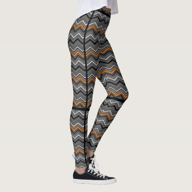 Leggings Zig Zag naranja con bandas negras...RSD/CRPS (Derecha)