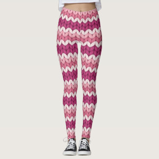 Leggings Zig Zag rosa de punto