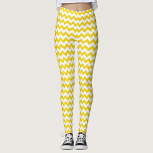 Leggings Zigzag amarillo, chevron amarillo, patrón geométri