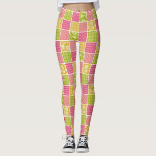 Leggings Zigzag, Chevron, Polka Dots, Gingham, Patchwork