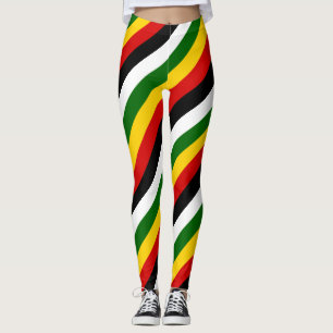 Leggings Zimbabue Colores de bandera nacional en diagonal a