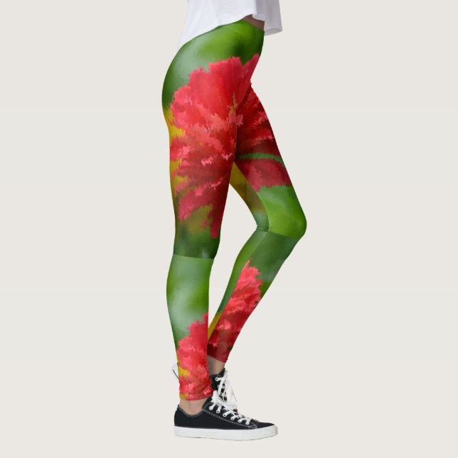 Leggings Zinnias rojas y amarillas (Derecha)