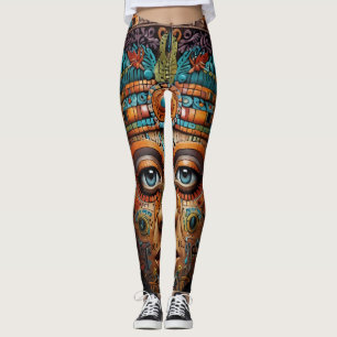 Leggings Zodiac y Aztec Retrato Resumen