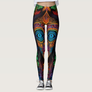 Leggings Zodiac y Aztec Retrato Resumen