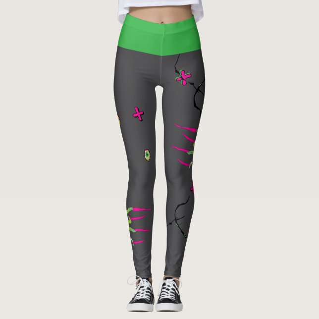 Leggings Zombie de Zombie con "Poppin divertida" (Anverso)