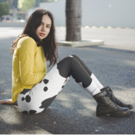 Leggings Zonas blancas y negras de vaca