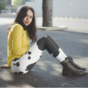 Leggings Zonas blancas y negras de vaca